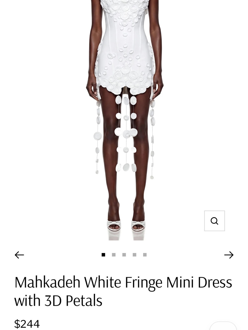 Elegant White Floral Applique Mini Dress